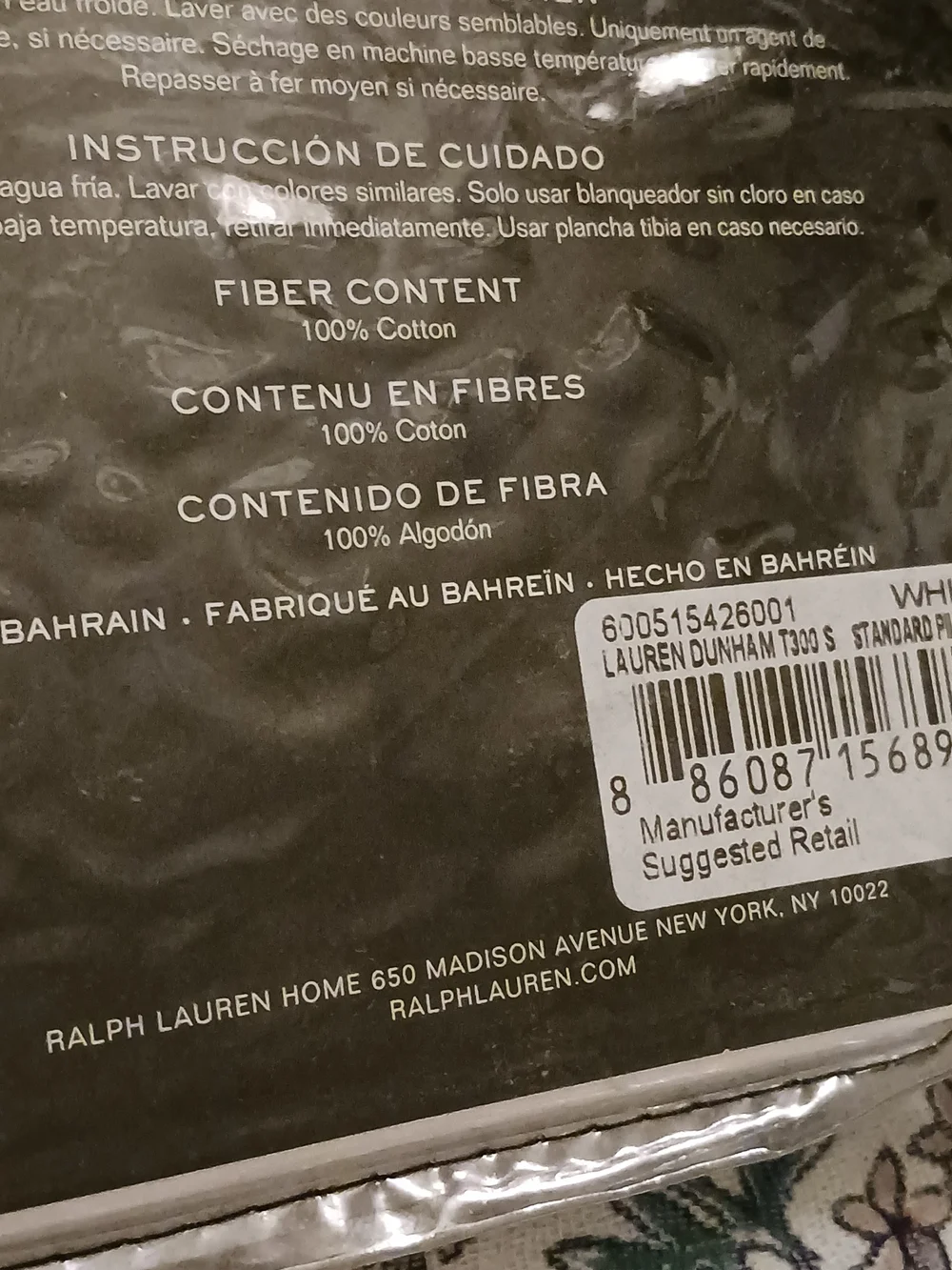 Ralph Lauren Dunham Sateen Standard Pillowcases - White 300 Thread Count